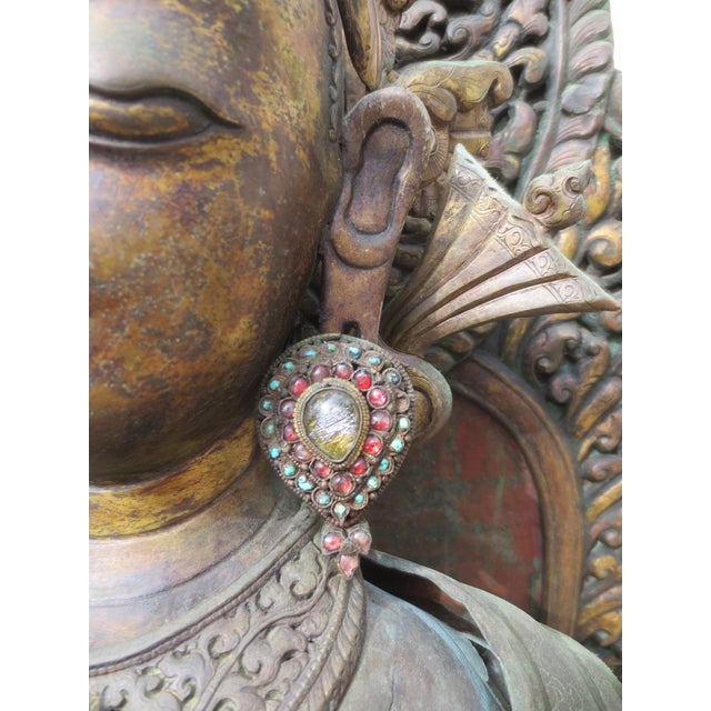 Copper Repousse Manjusri Late 19th Nepal For Sale - Image 14 of 16