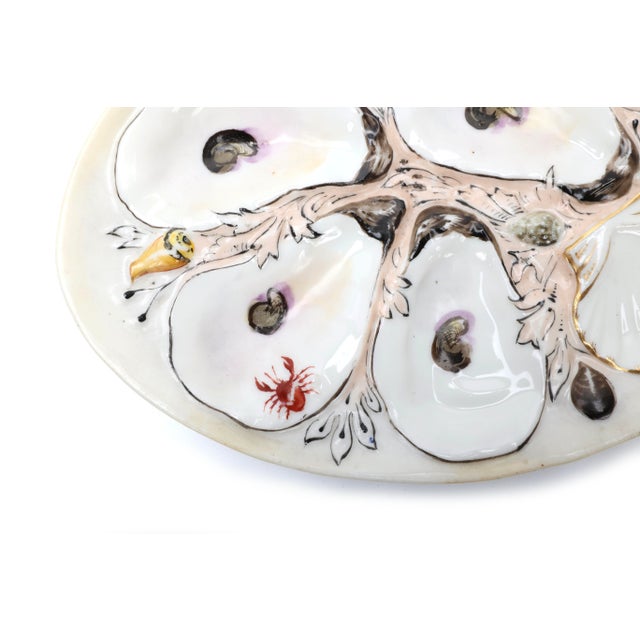 Union Porcelain Works Antique Union Porcelain Works Marine Themed Oyster Plate For Sale - Image 4 of 11