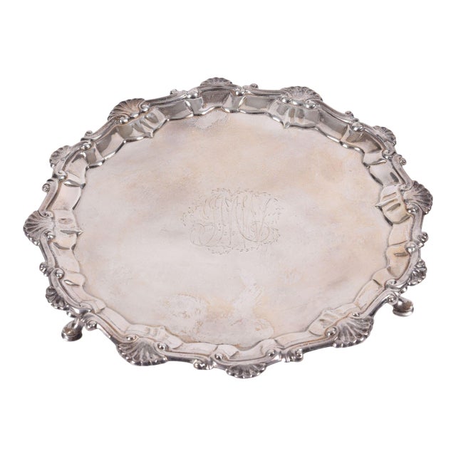1763 Ebenezer Coker Sterling Silver Salver For Sale