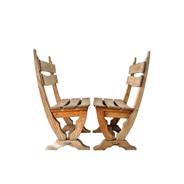 Brutalist Vintage Brutalist Oak Chairs from Dittmann & Co, 1970s, Set of 2 For Sale - Image 3 of 11