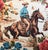 Beautiful vintage-style western cowboy pillow featuring a detailed rodeo graphic print of a cowboy riding a galloping...