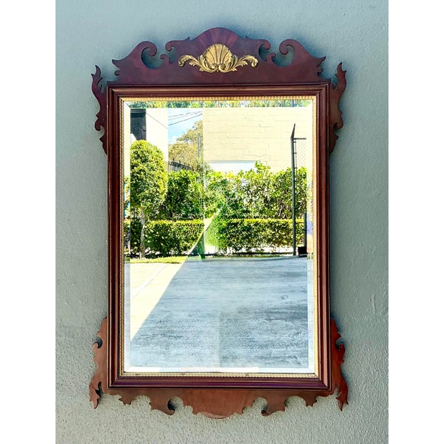 Vintage Councill Chippendale Clam Shell Mirror For Sale In West Palm - Image 6 of 12