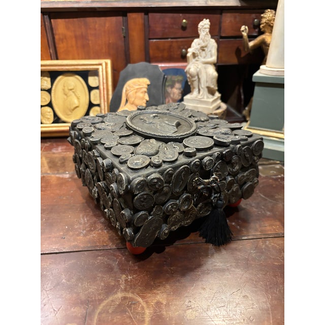 Decorated Neoclassical Style Cameo and Intaglio Custom Box With Tassel For Sale - Image 4 of 8