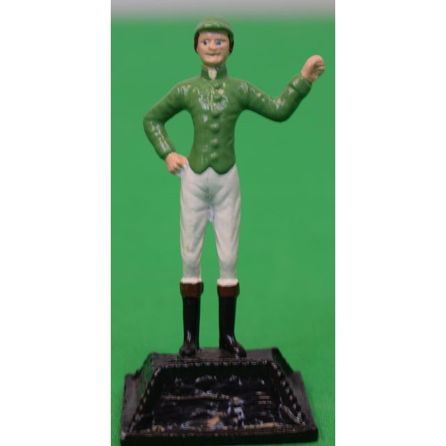 Metal Set X 5 "21" Club Hand Painted Jockey Place Card Holders For Sale - Image 7 of 8