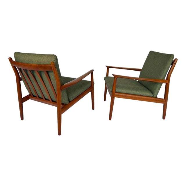 Pair of Mid 20th Century Danish Teak Armchairs For Sale