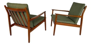 Pair of Mid 20th Century Danish Teak Armchairs