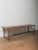 Vintage Iron and Wood Slatted Bench With Riveted Seat For Sale - Image 4 of 4