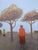 Mid-Century Modern 'Under the Pale Blue Sky' Vintage Figurative Landscape Oil Painting by Swedish Artist Fabian Lundqvist (1913-1989), Framed For Sale - Image 11 of 13