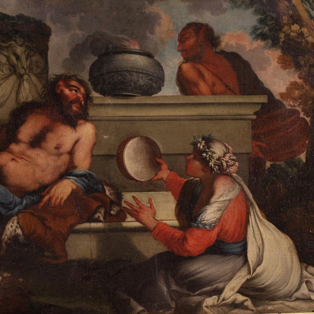 Great 17th Century Mythological Painting, Bacchanal, 1650, Oil on Canvas For Sale - Image 3 of 15