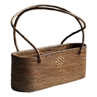 Small Oval Basket with Long Handles For Sale