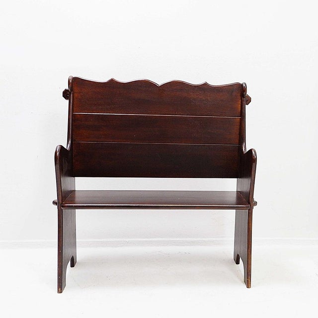 Vintage Wooden Church Bench, 20th Century For Sale - Image 5 of 15