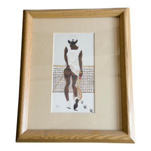 Annie Lee “Second Set” Tennis Print Wall Art, 1986