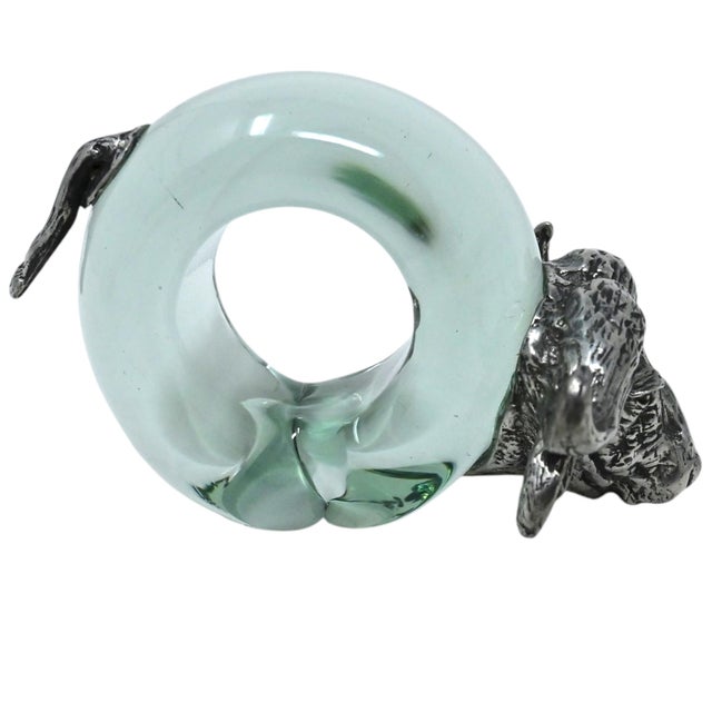 Metal Vintage Makoulpa Safari Napkin Rings Set of 6 | Recycled Ngwenya Glass & Pewter African Wildlife Animals | Sustainable Ethical Nature Gift For Sale - Image 7 of 17