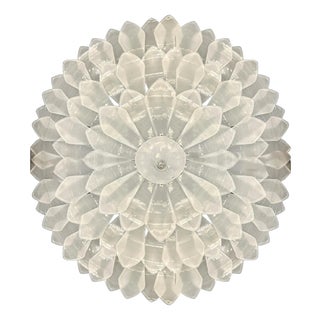 Huge Imperial Sanded Petals Murano Glass Flush Mount by Simoeng For Sale