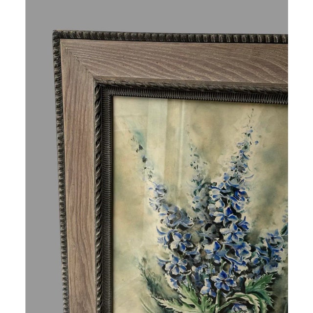 Vintage Ornate Framed Artist Signed Floral Still Life Watercolor Painting In good original condition showing some typical...