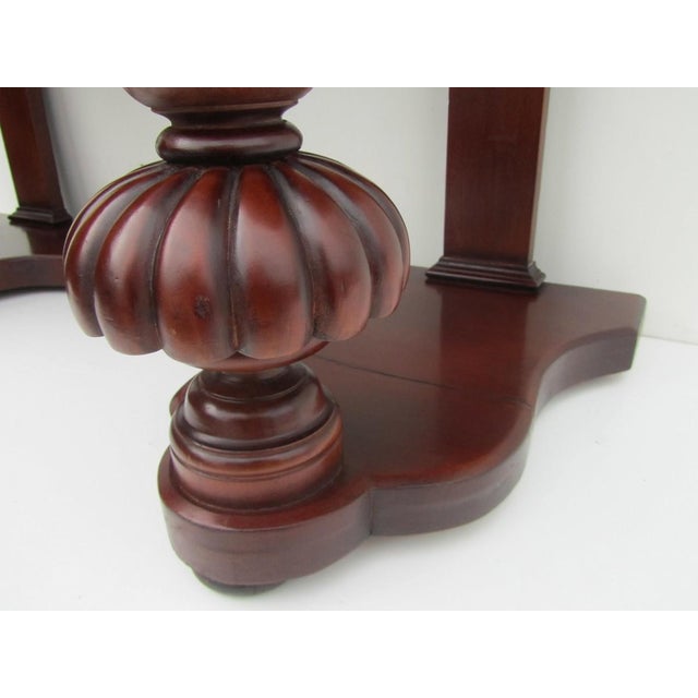 Mahogany Console Table with Leather Inlay Top and Drawer, 1870s For Sale - Image 14 of 16
