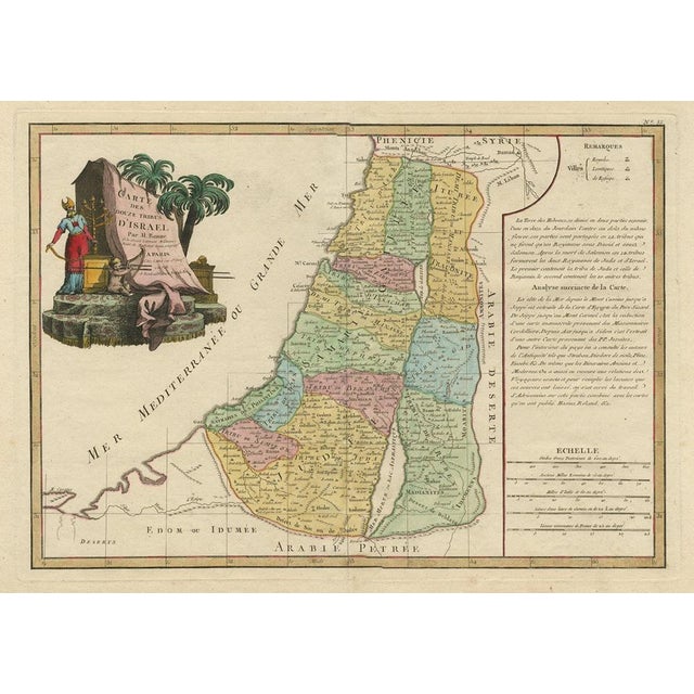 Map of the Holy Land Showing the Twelve Tribes of Israels, 1782 For Sale - Image 3 of 5