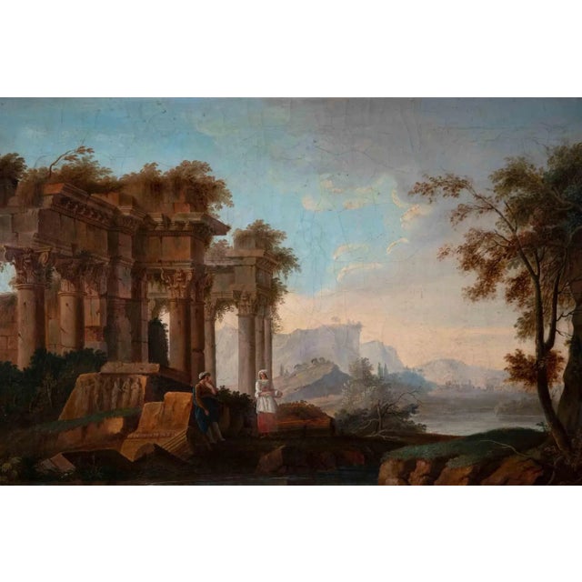 Vinzenz Fischer, Ancient Ruins, Original Oil Painting, Late 18th Century For Sale - Image 4 of 4