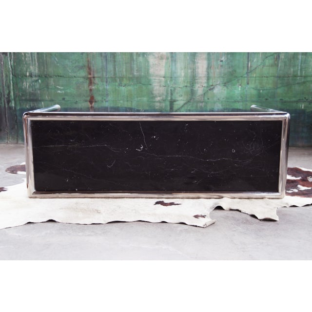 Postmodern John Mascheroni Attributed "Tubo" Chrome & Marble Console Table, 1970 For Sale - Image 10 of 10