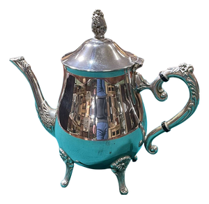 English Silver-Plated Metal Teapot, 1950s