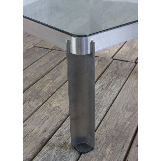 Coffee Vintage French Steel and Glass Coffee Table For Sale - Image 8 of 9
