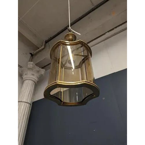 Italian Style Curved Glass Lantern For Sale - Image 3 of 6