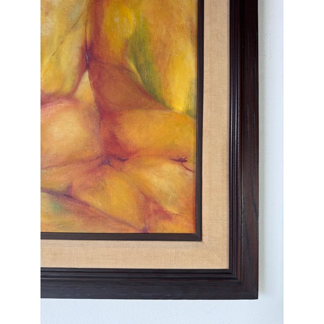 Orange 70's Mid-Century Expressionist Abstract Oil on Canvas Painting by Bloom For Sale - Image 8 of 11