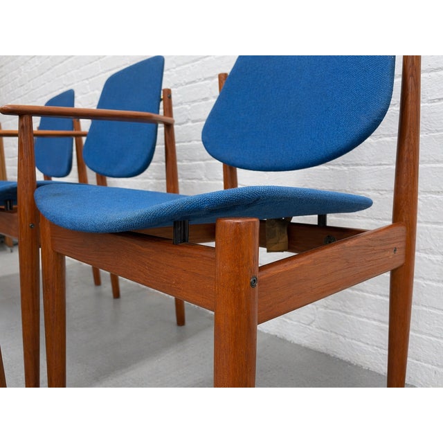 Rare Mid Century Modern Danish Teak Model 203 Dining Chairs by Arne Vodder for France & Daverkosen, Set of Six For Sale - Image 9 of 15