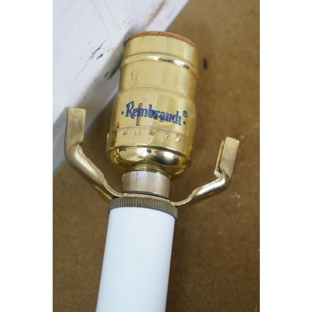 Early 20th Century Rembrandt Masterpiece Classical Brass Candlestick Buffet Table Lamps - a Pair For Sale - Image 10 of 12