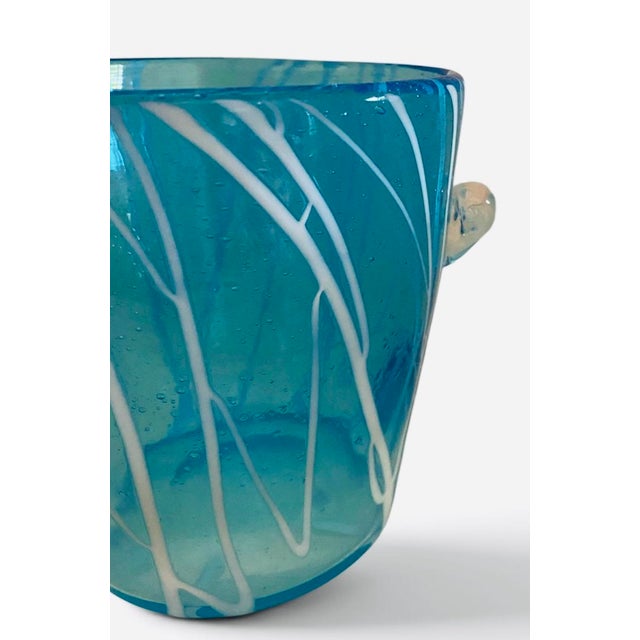 1970s Venini Murano Glass Blue Ice Bucket, 1970-1980s For Sale - Image 5 of 6