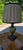 Wood Vintage Neoclassical Table Lamp With Pleated Linen Shade & Antiqued Bronze Finish For Sale - Image 7 of 12
