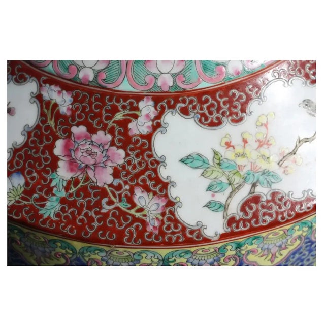 Antique Chinese Porcelain Famille Rose Coral Ground Vase For Sale - Image 4 of 9