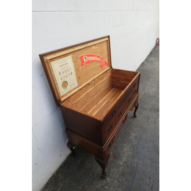 Brown 1940s West Branch Novelty Co Tall Cedar Chest Blanket Trunk For Sale - Image 8 of 12