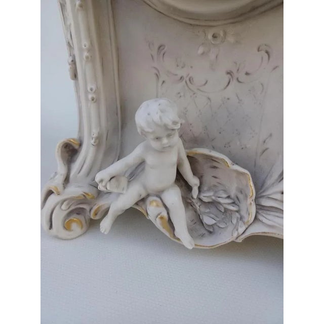 Large Art Nouveau Clock in Porcelain from Royal Dux, 1900s For Sale - Image 5 of 13