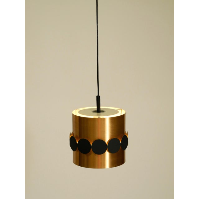 Original 1960s Space Age Pendant Lamp by Doria, Made of Copper-Anodized Aluminum and Black and White Lacquered Metal from Doria Leuchten For Sale - Image 11 of 18