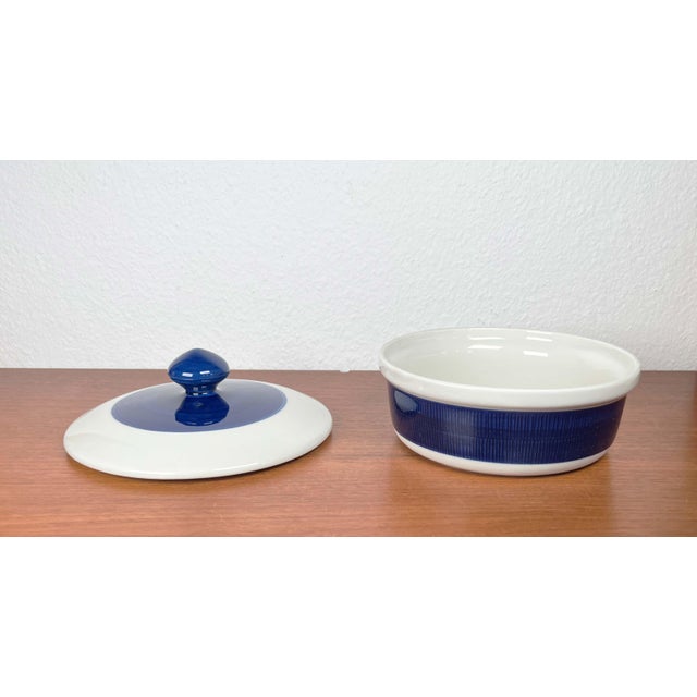 Mid-Century Modern Swedish Koka Blue, Blau, Bla Series Bowl with Lid by Hertha Bengtson for Rörstrand, 1950s, in Very Good...