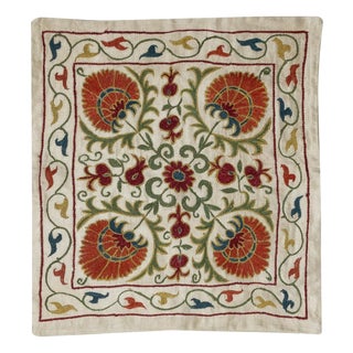 19"x20" Embroidered 100% Silk Cushion Cover. Home Decor. Handmade Pillowcase For Sale