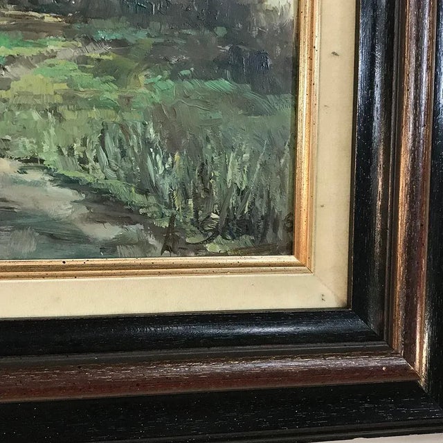 Vintage Framed Oil Painting on Board by A. Sergier For Sale - Image 9 of 11