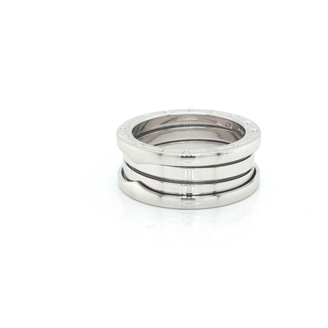 Bulgari Mid 20th Century Bvlgari B.zero1 Three-Band Ring in 18k White Gold w/Cert Size 7.5 / EU 56 For Sale - Image 4 of 9