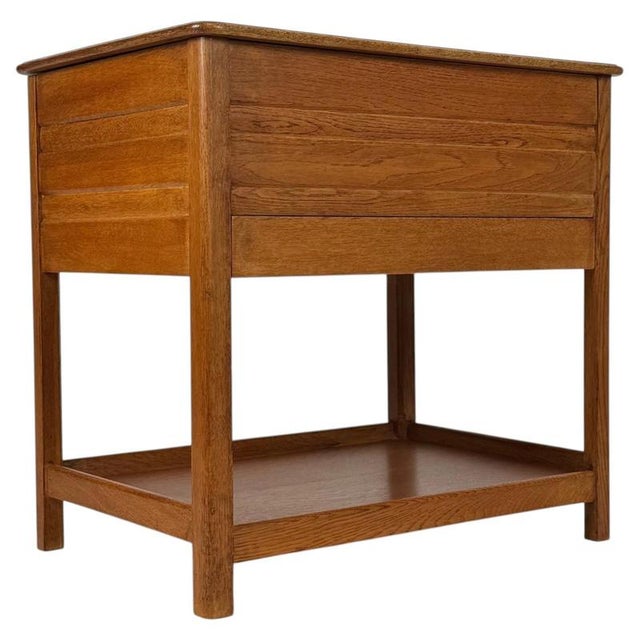 Antique Early 20th Century English Oak Storage Box on Stand For Sale - Image 13 of 13