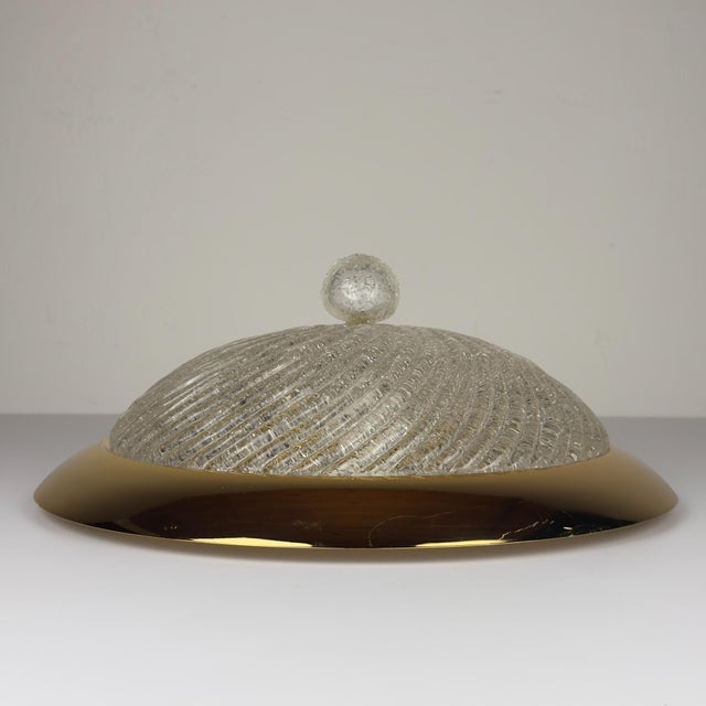 Large murano glass ceiling lamp made in italy in the 1980s. the lamp is in good vintage condition. dimensions: width: 46...