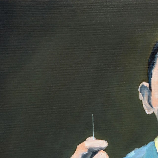 Iqi Qoror's surreal figurative paintings are arresting in their earthy palettes offset by pops of fluorescent textile...