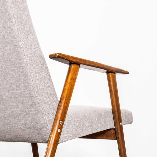 Gray Mid-Century Modern Upholstered Lounge Chair with Straight Arms, 1950s For Sale - Image 8 of 9