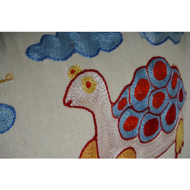 Boho Suzani Turtle Pillow Covers, Embroidered Cotton Cushion Set For Sale - Image 4 of 6