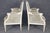 Mid 20th Century Pair Creme Distressed Painted French Louis XVI Bergere Chairs For Sale - Image 5 of 11