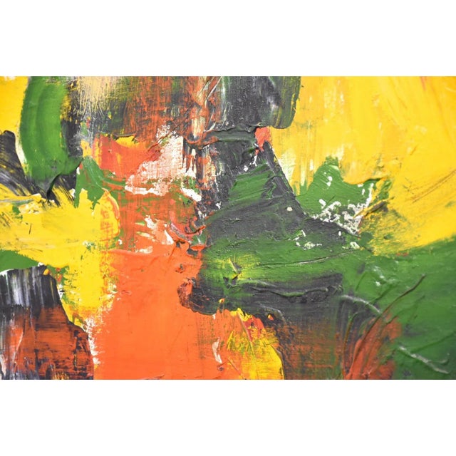 1950s Abstract Oil on Canvas Painting 43" X 55" Signed Mohus For Sale - Image 5 of 7