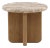 Contemporary Modern Beige Marble & Wood Round Side Table For Sale