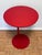 Modern Red Powder-Coated Steel Round Side Table, Jasper Morrison Atlas Style, Sculptural Y-Fork Pedestal Base For Sale - Image 3 of 10