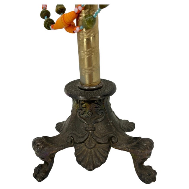 American Three Armed Brass & Bronze Jewelry Stand, Mid 20th Century For Sale - Image 10 of 12