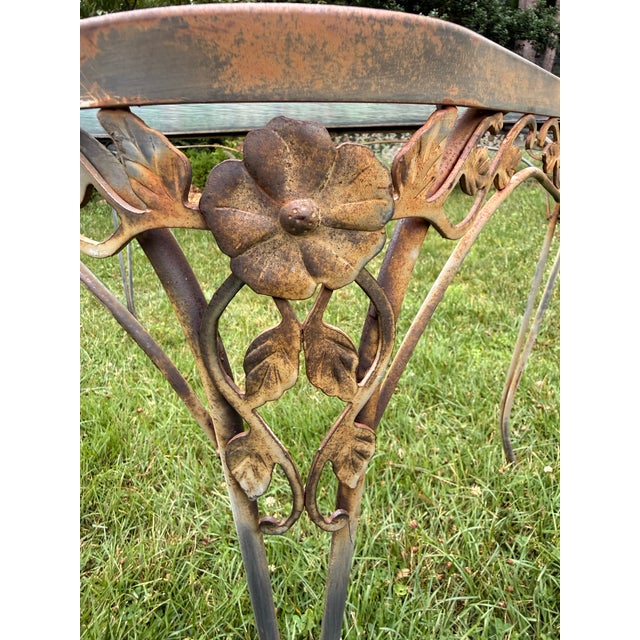 Vintage Woodard Style Wrought Iron Patio Dining Set - 7 Pieces For Sale - Image 12 of 12
